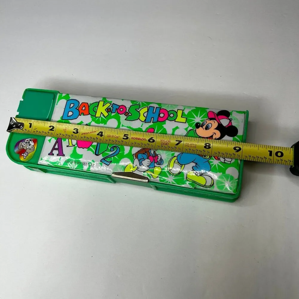 Vintage 90s 1990s Mickey Mouse geometry pencil case